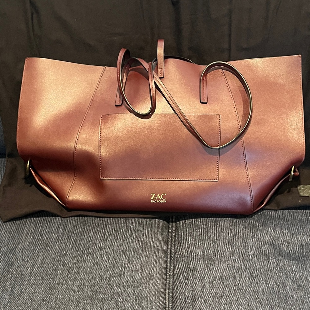 ZAC Zac Posen Deep Burgundy Tote Bag